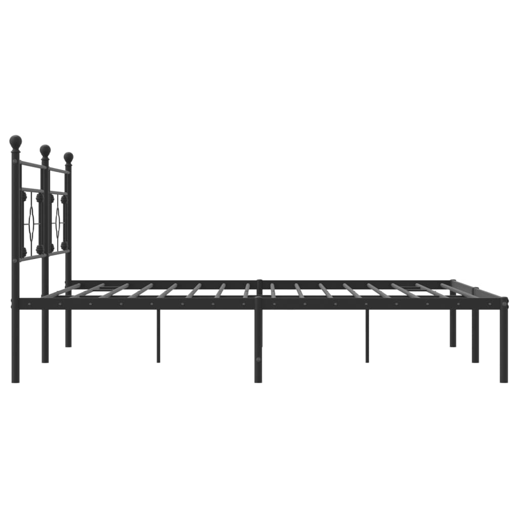 vidaXL Bedframe met hoofdbord metaal zwart 193x203 cm