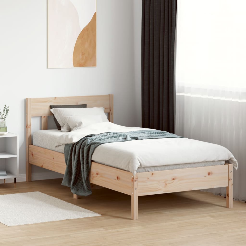 vidaXL Bedframe zonder matras massief grenenhout 75x190 cm