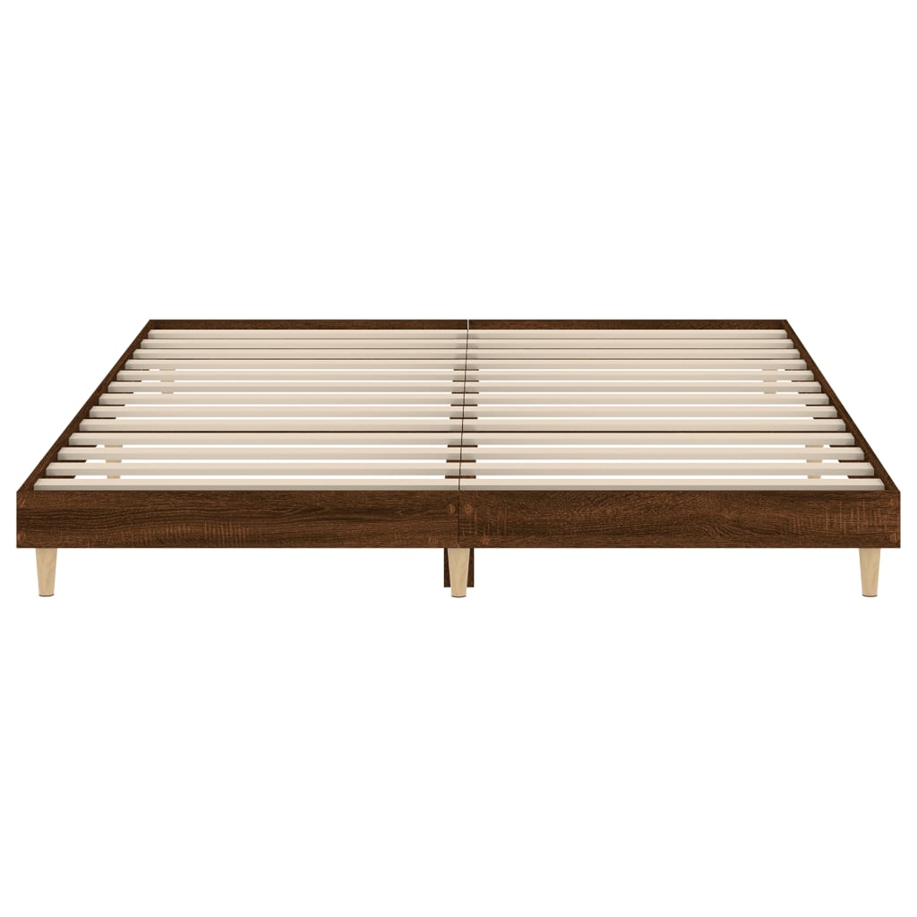 vidaXL Bedframe bewerkt hout bruin eikenkleur 200x200 cm