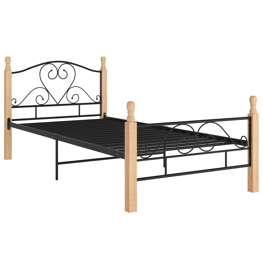 vidaXL Bedframe metaal zwart 100x200 cm