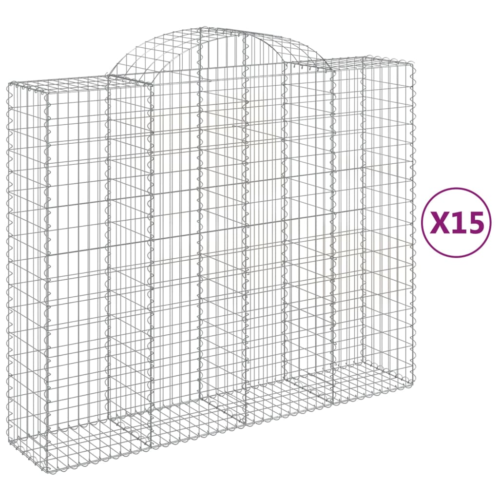 vidaXL Schanskorven 15 st gewelfd 200x50x160/180 cm ijzer