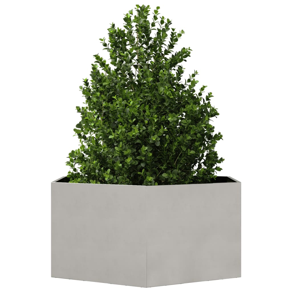 vidaXL Plantenbak zeshoek 104x90x45 cm roestvrijstaal