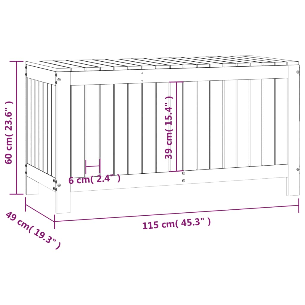 vidaXL Tuinbox 115x49x60 cm massief grenenhout honingbruin