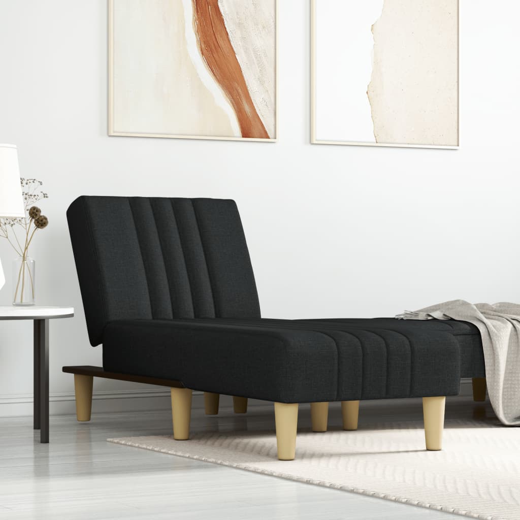 vidaXL Chaise longue stof zwart