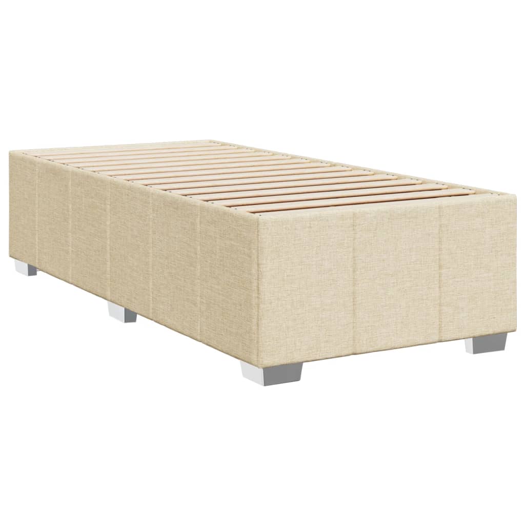 vidaXL Boxspring met matras stof crèmekleurig 100x200 cm