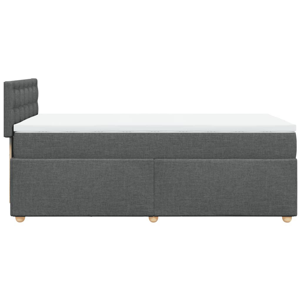 vidaXL Boxspring met matras stof donkergrijs 90x190 cm