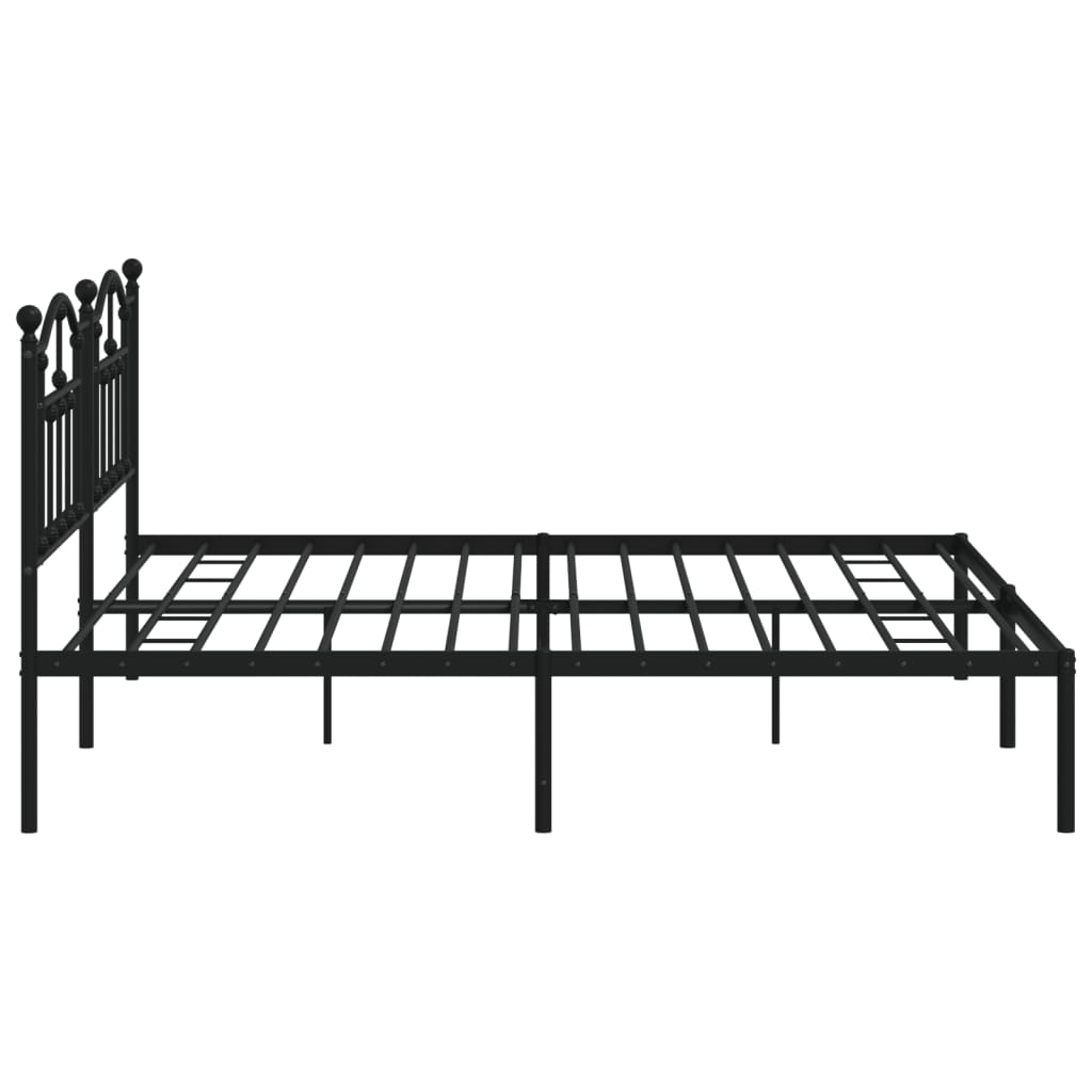 vidaXL Bedframe met hoofdbord metaal zwart 200x200 cm