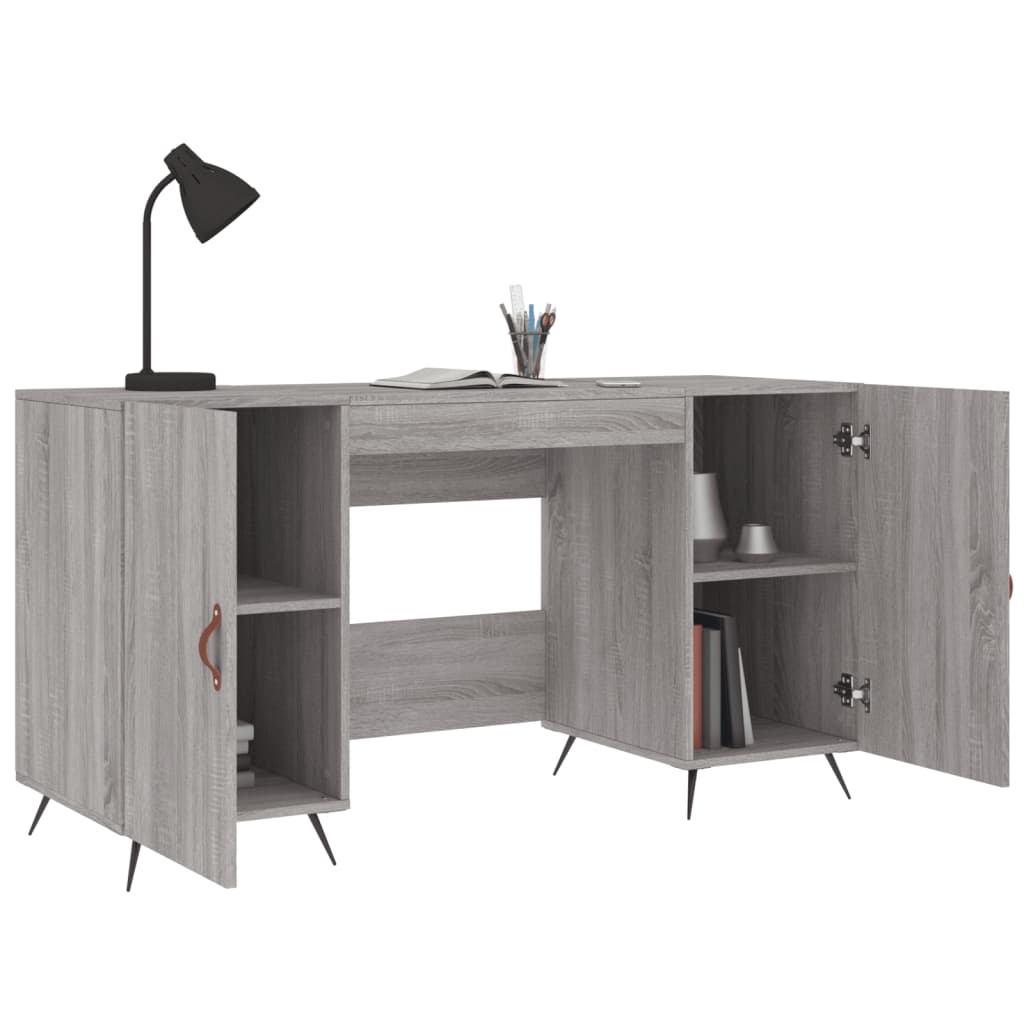 vidaXL Bureau 140x50x75 cm bewerkt hout grijs sonoma eikenkleurig