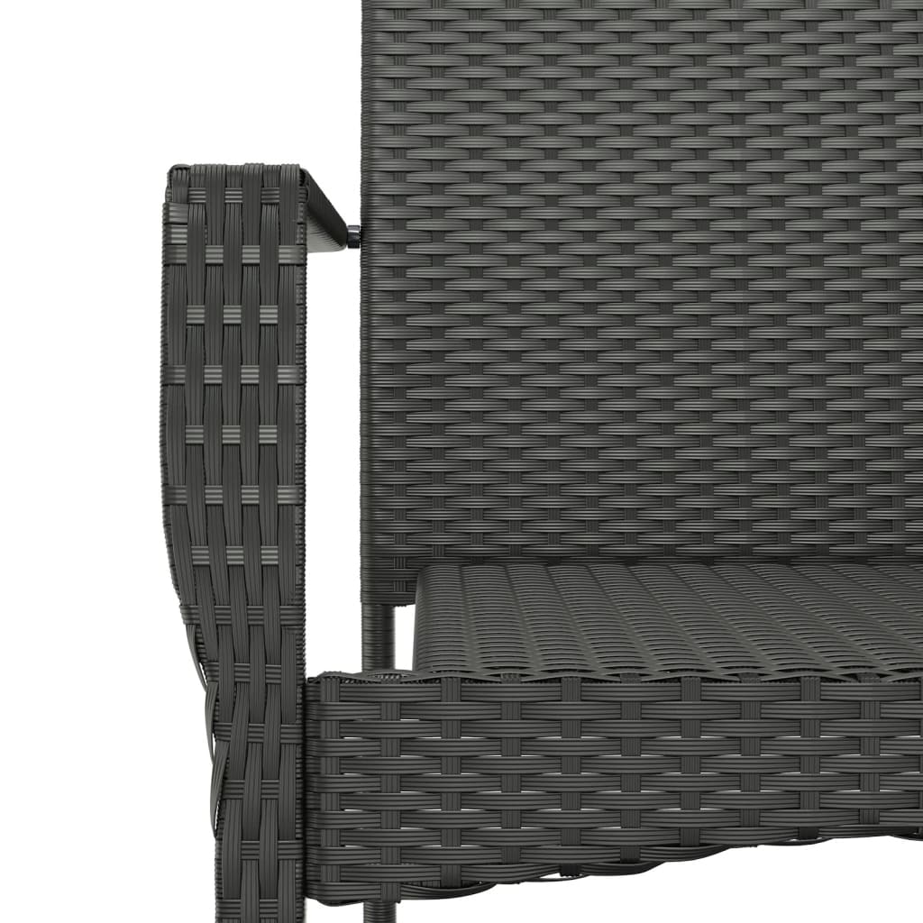 vidaXL 9-delige Loungeset met kussens poly rattan zwart