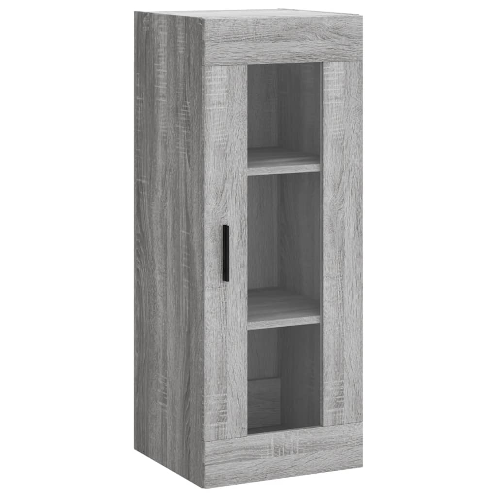 vidaXL Hoge kast 34,5x34x180 cm bewerkt hout grijs sonoma eikenkleurig