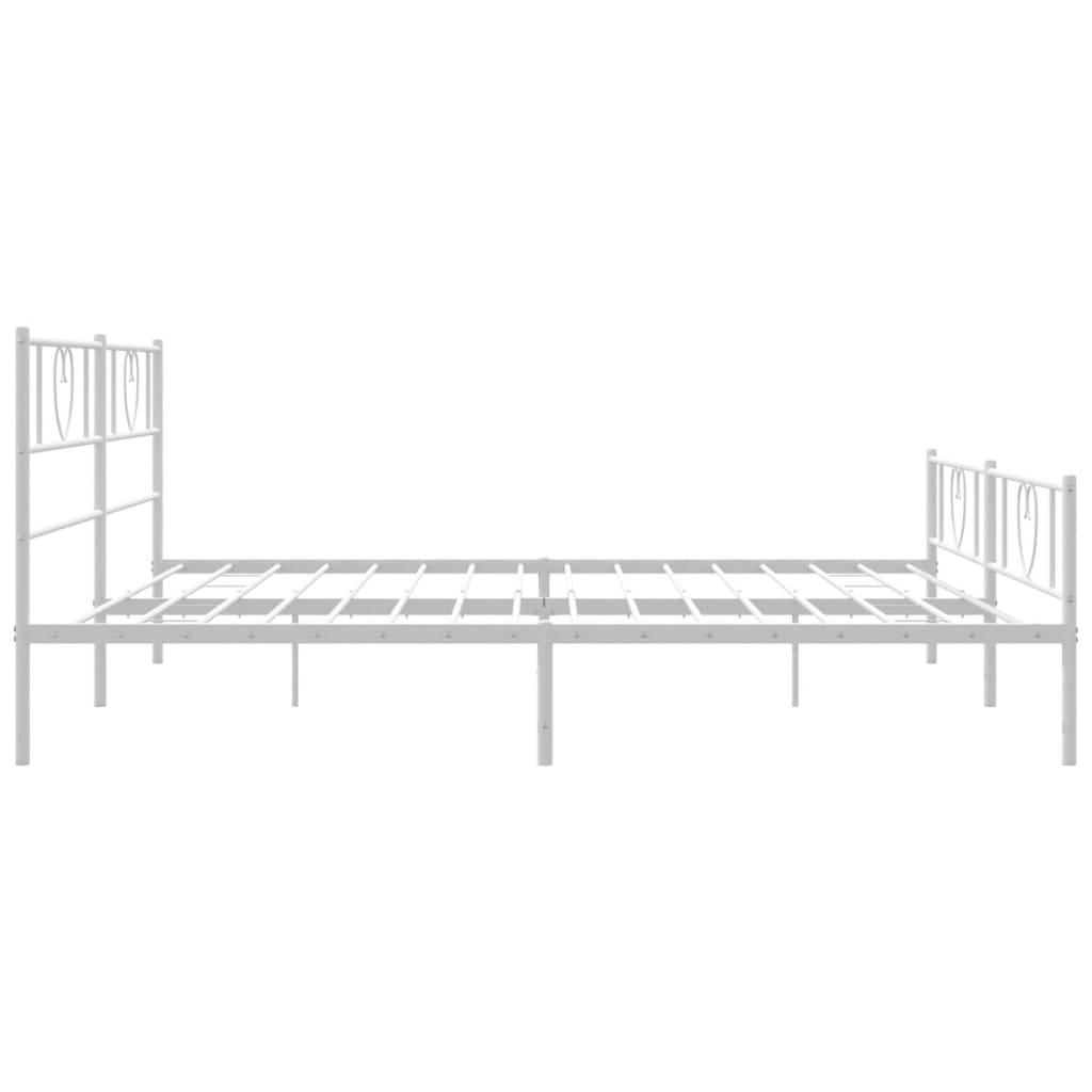 vidaXL Bedframe met hoofd- en voeteneinde metaal wit 200x200 cm