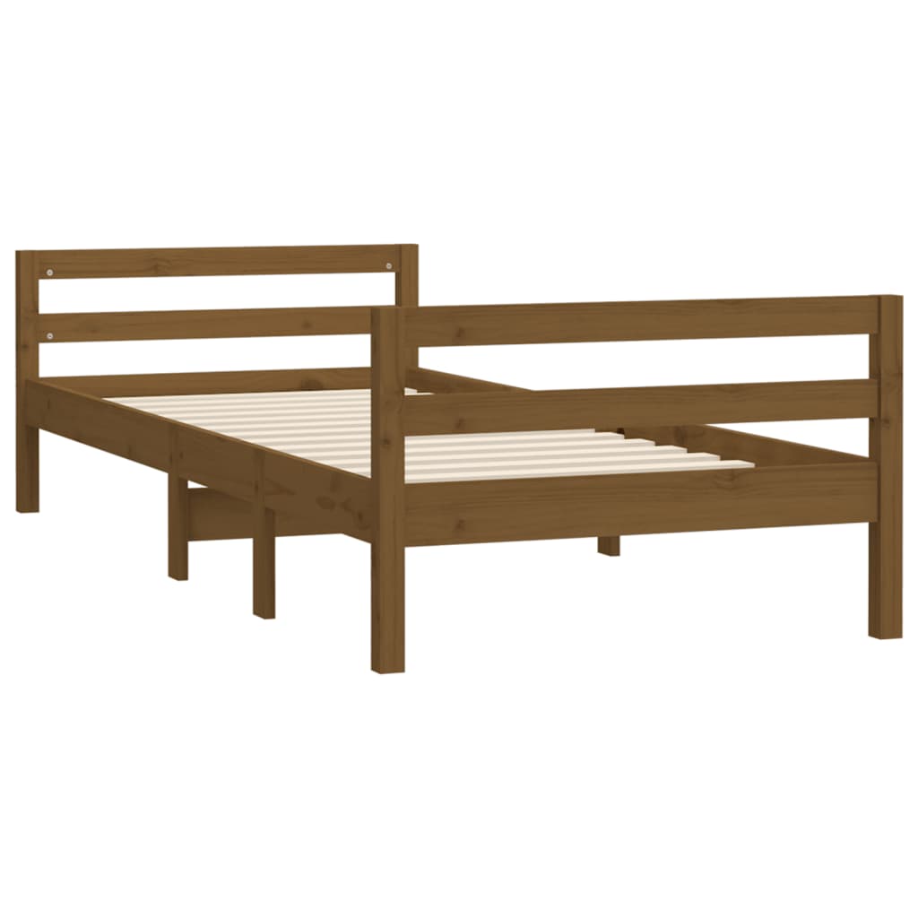 vidaXL Bedframe massief grenenhout honingbruin 80x200 cm