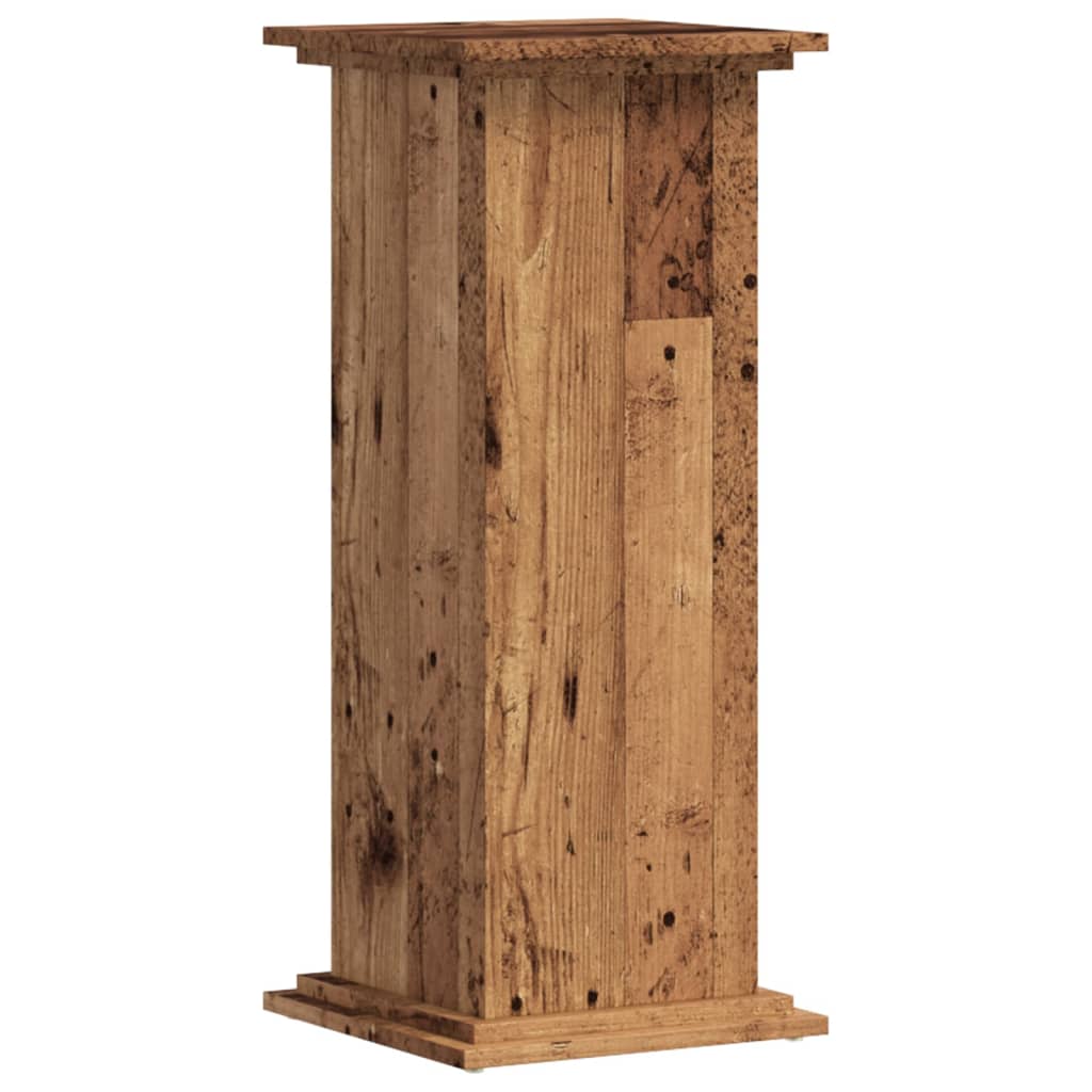 vidaXL Plantenstandaard 33x33x80 cm bewerkt hout oud houtkleurig