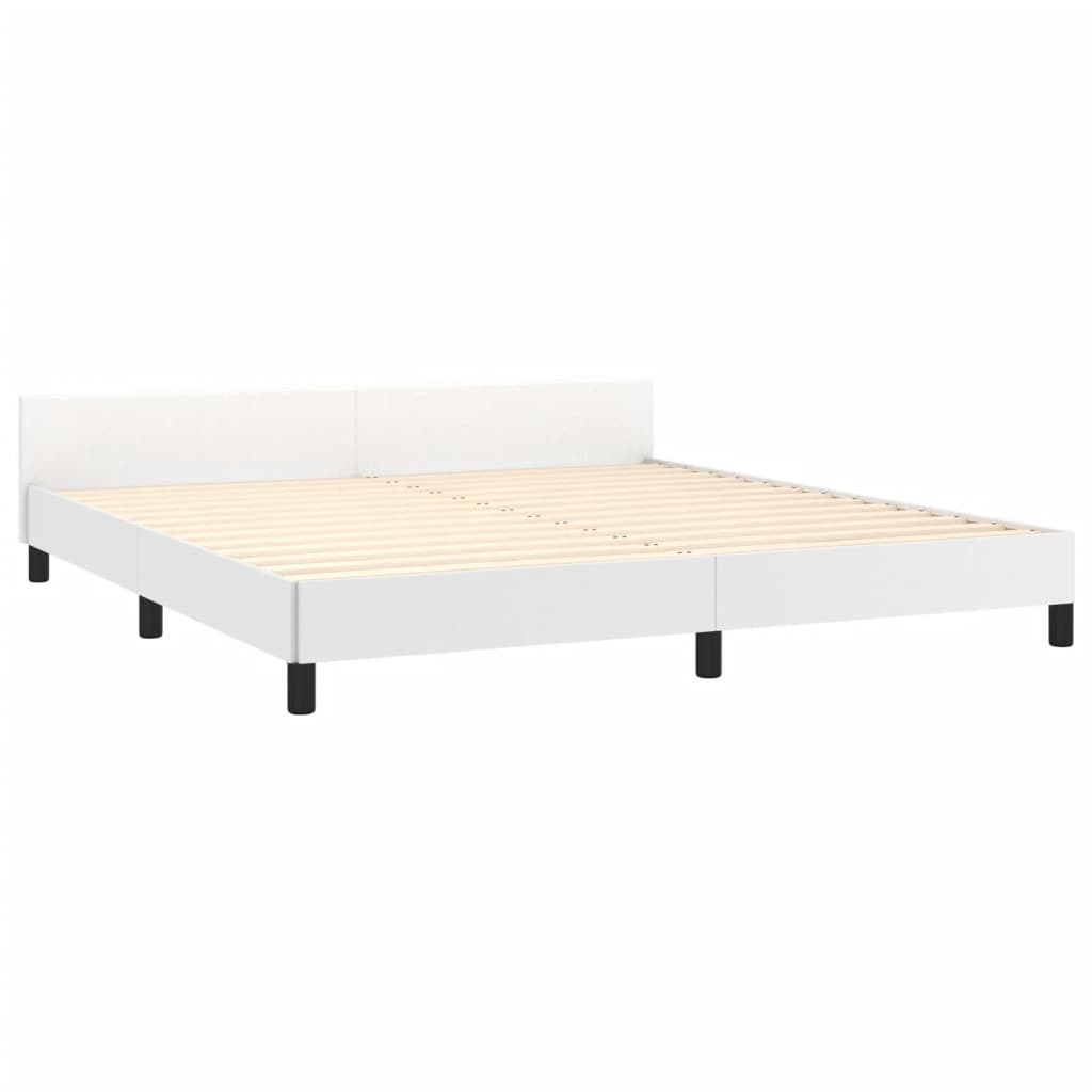 vidaXL Bedframe met hoofdbord kunstleer wit 180x200 cm