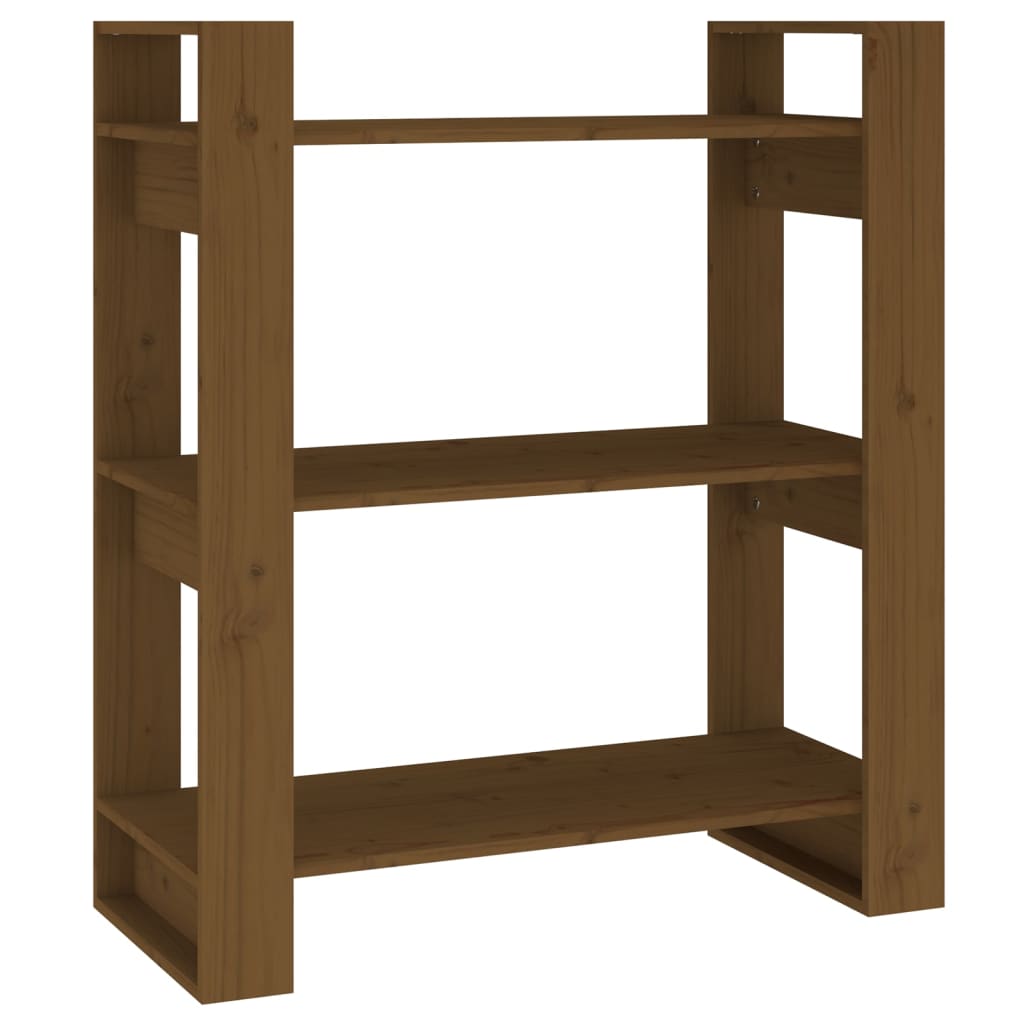 vidaXL Boekenkast/kamerscherm 80x35x91 cm massief hout honingbruin