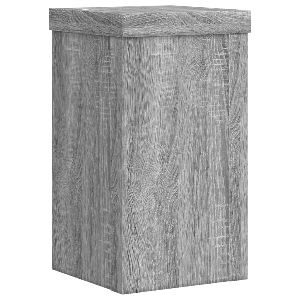 vidaXL Plantenstandaards 2 st 10x10x18 cm bewerkt hout grijs sonoma