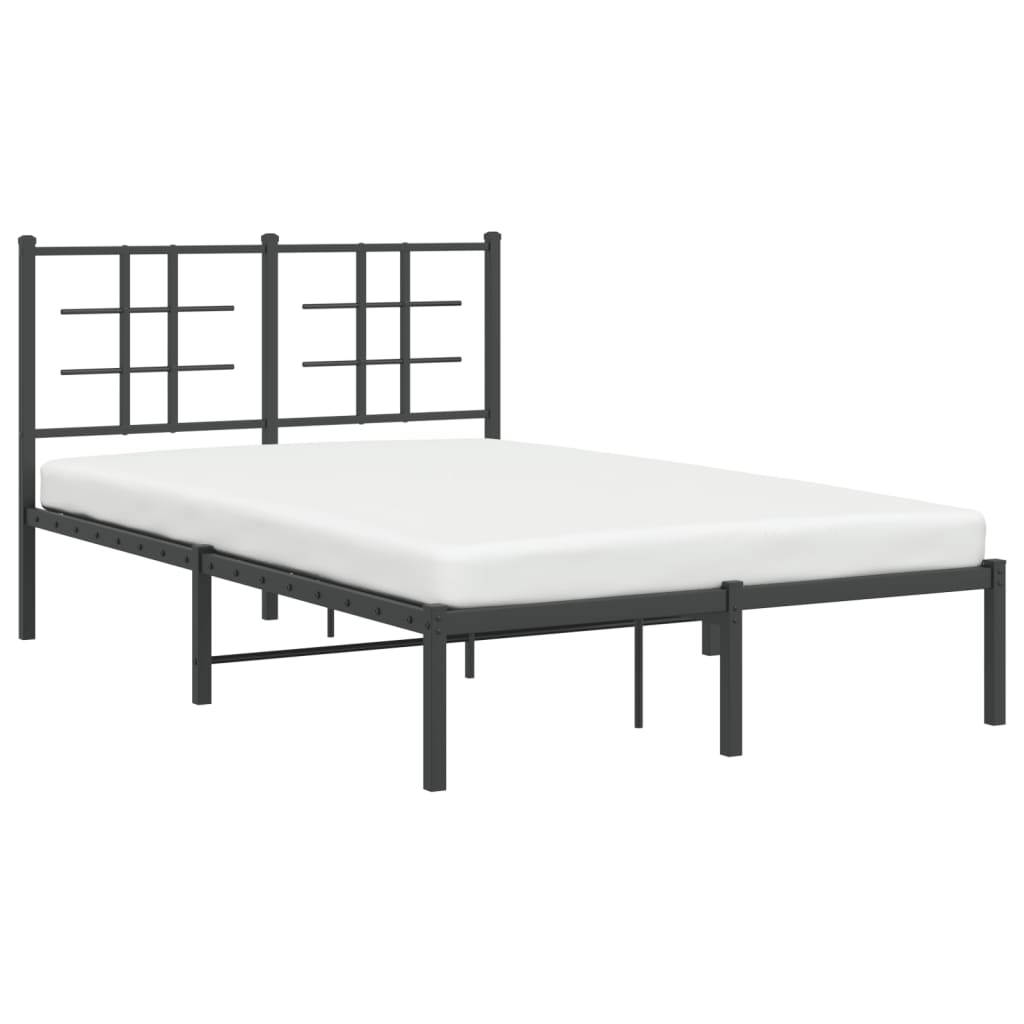 vidaXL Bedframe met hoofdbord metaal zwart 120x200 cm