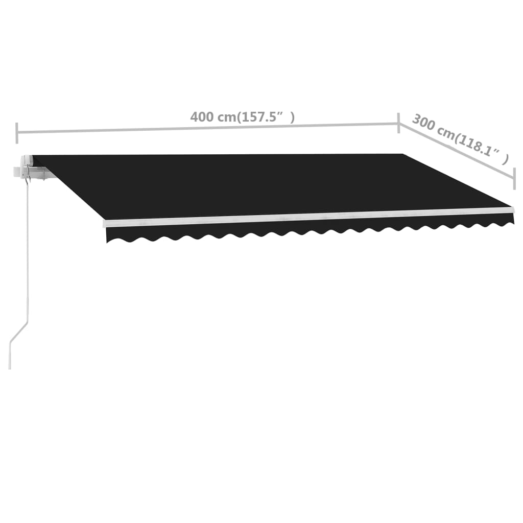 vidaXL Luifel vrijstaand handmatig uittrekbaar 400x300 cm antraciet