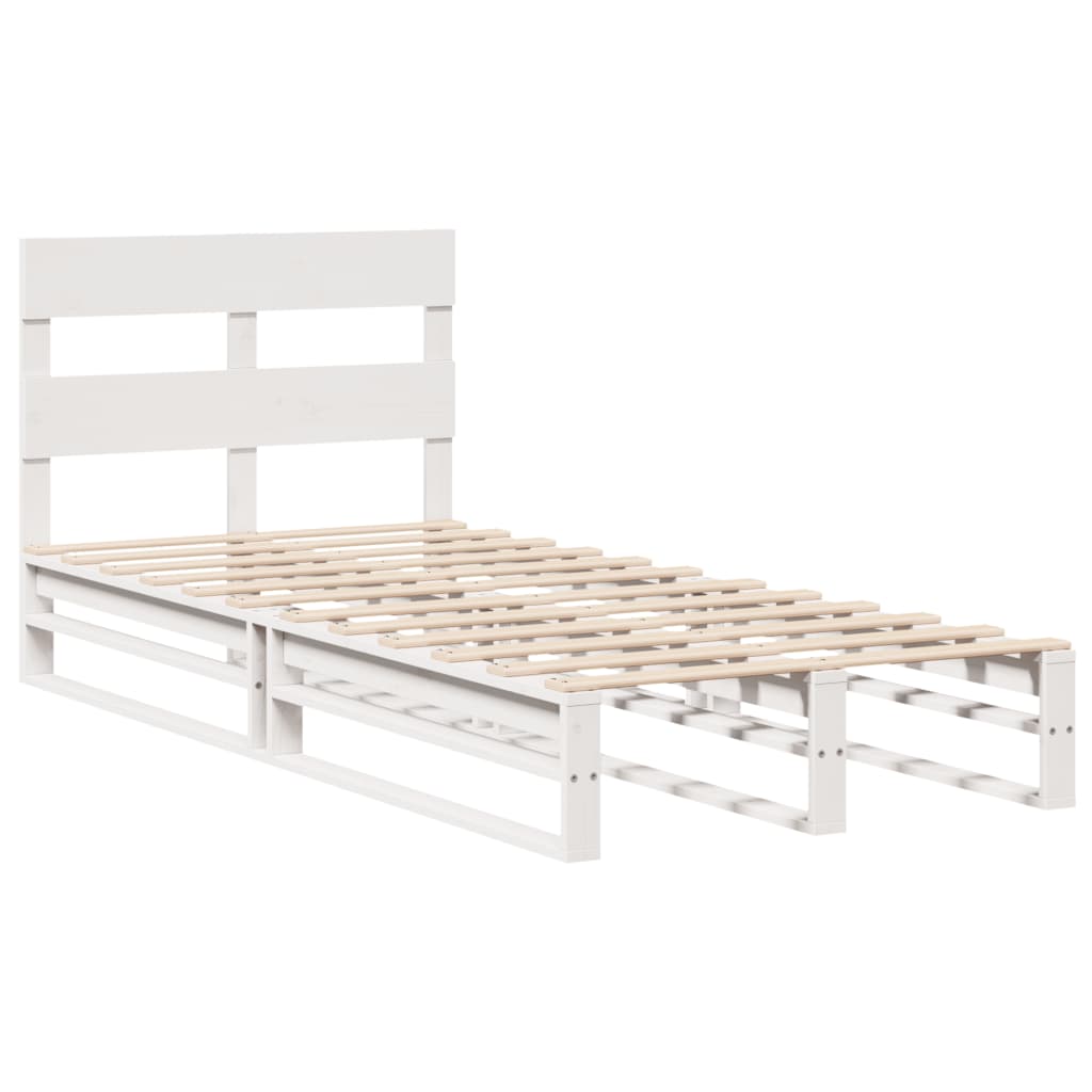 vidaXL Bedframe zonder matras massief grenenhout wit 90x200 cm