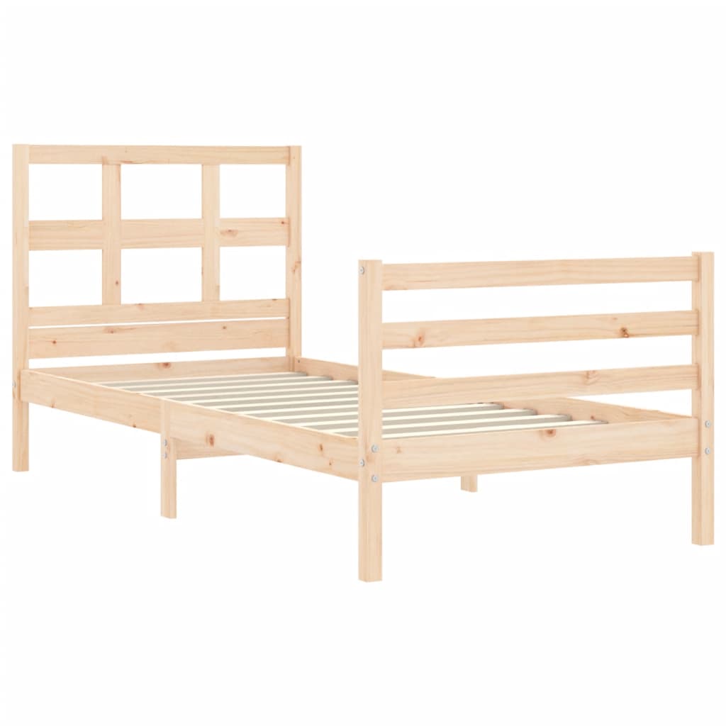 vidaXL Bedframe met hoofdbord massief hout