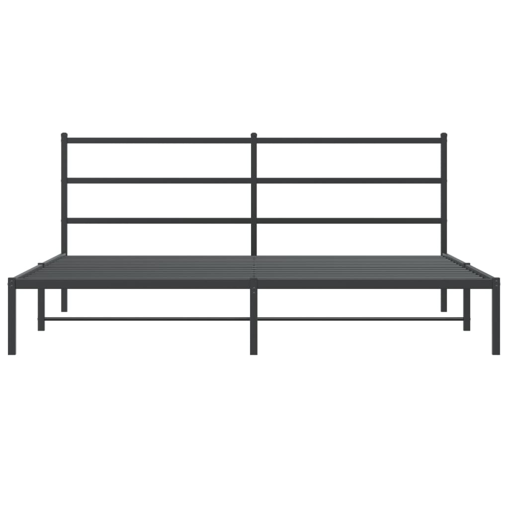 vidaXL Bedframe met hoofdbord metaal zwart 200x200 cm