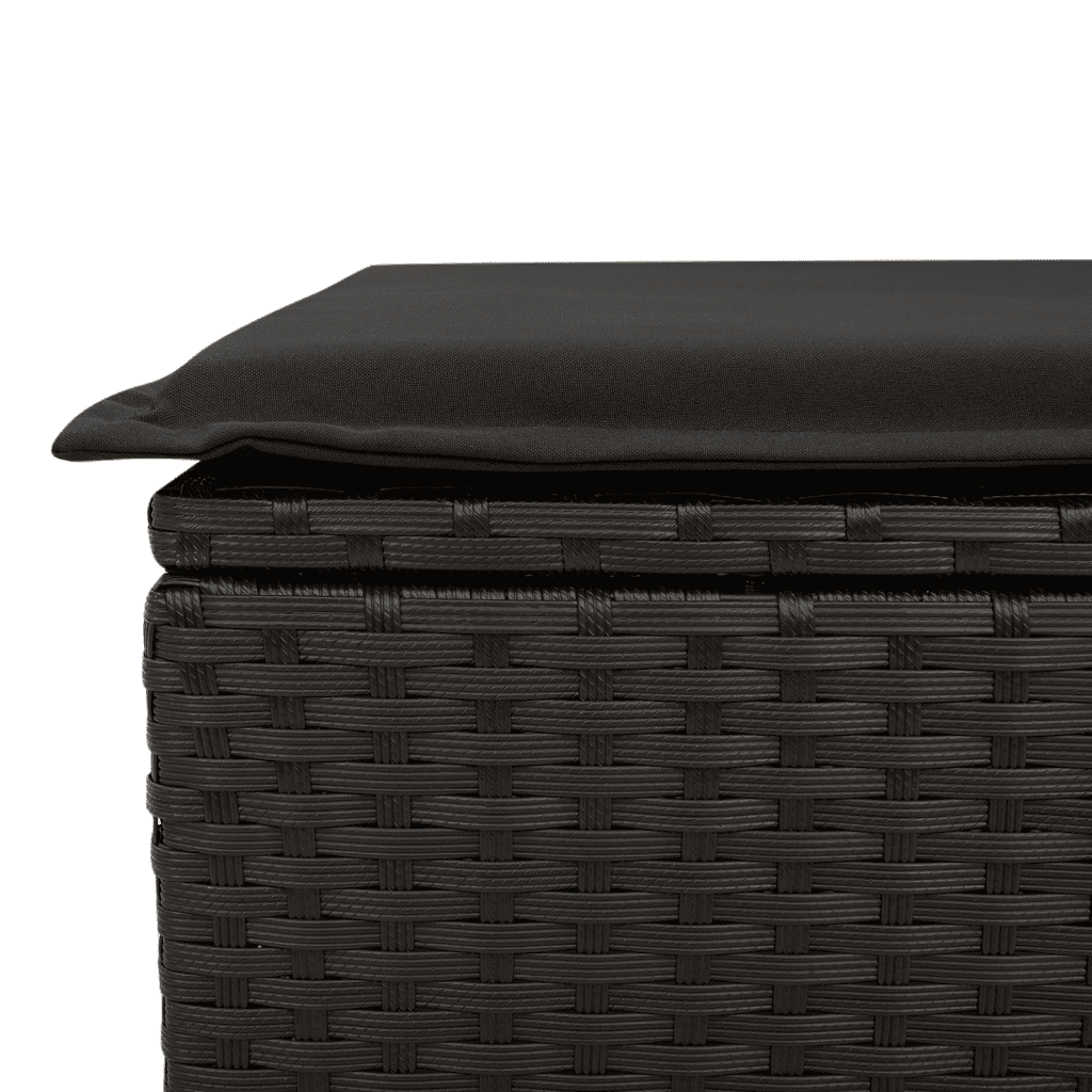 vidaXL 7-delige Loungeset met kussens poly rattan zwart