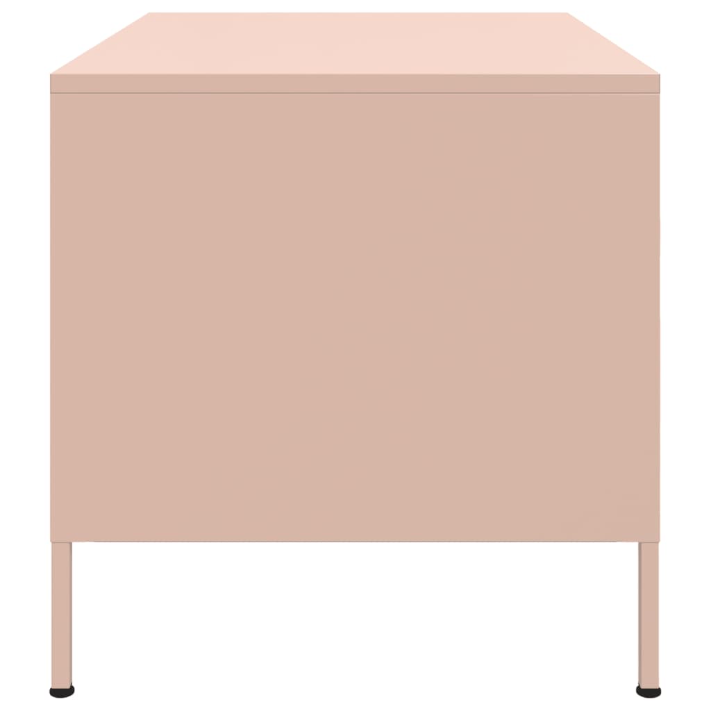 vidaXL Salontafel 68x50x50,5 cm staal roze