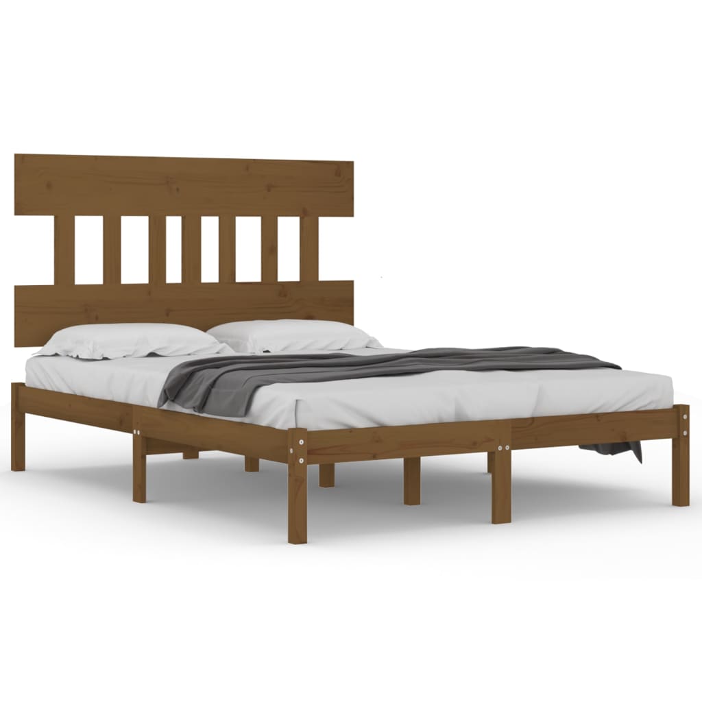 vidaXL Bedframe massief hout honingbruin 200x200 cm