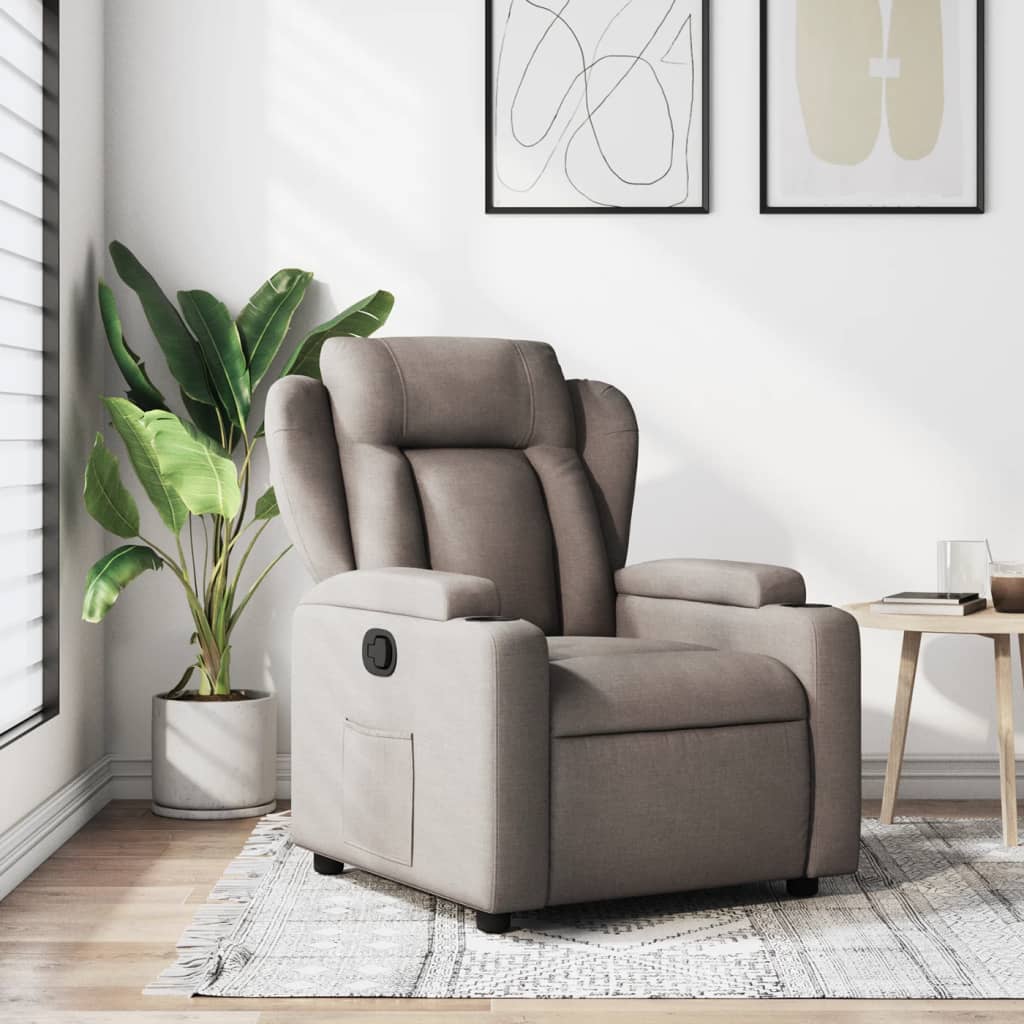 vidaXL Fauteuil verstelbaar stof taupe