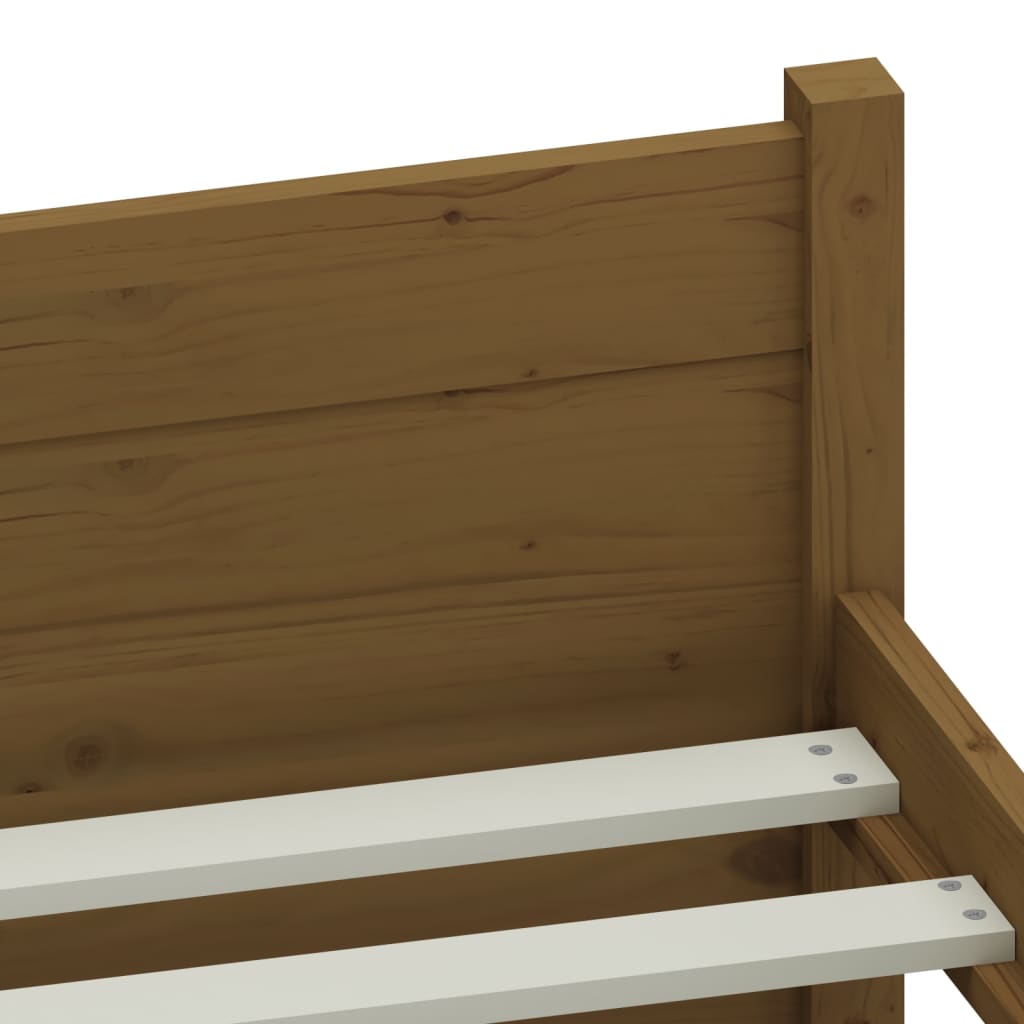 vidaXL Bedframe massief hout honingbruin 75x190 cm