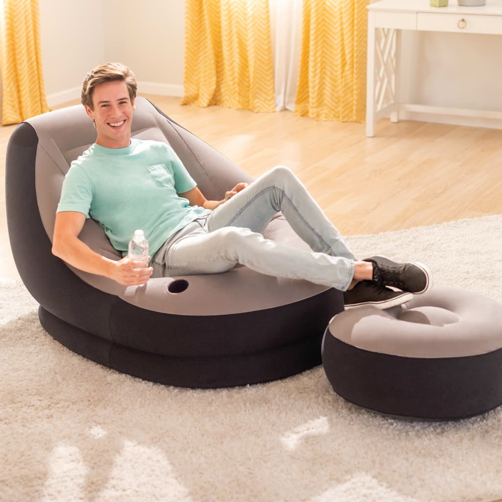 Intex Opblaasstoel met poef Ultra Lounge Relax 68564NP