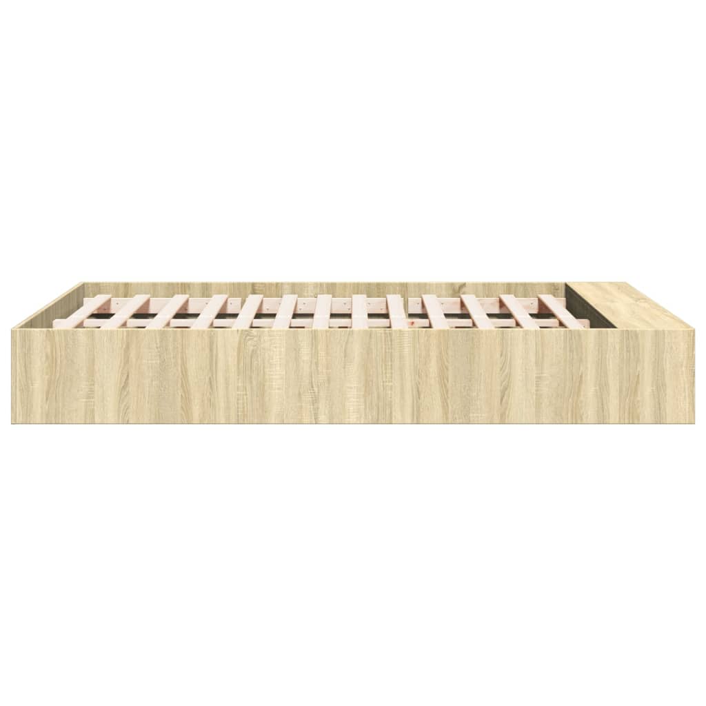 vidaXL Bedframe bewerkt hout sonoma eikenkleurig 90x190 cm