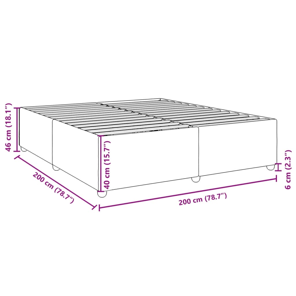 vidaXL Bedframe zonder matras stof donkergrijs 200x200 cm