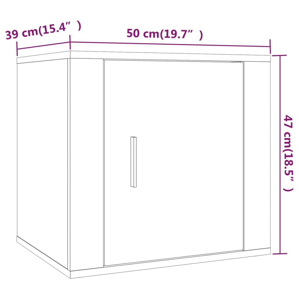 vidaXL Nachtkastjes 2 st 50x39x47 cm hoogglans wit