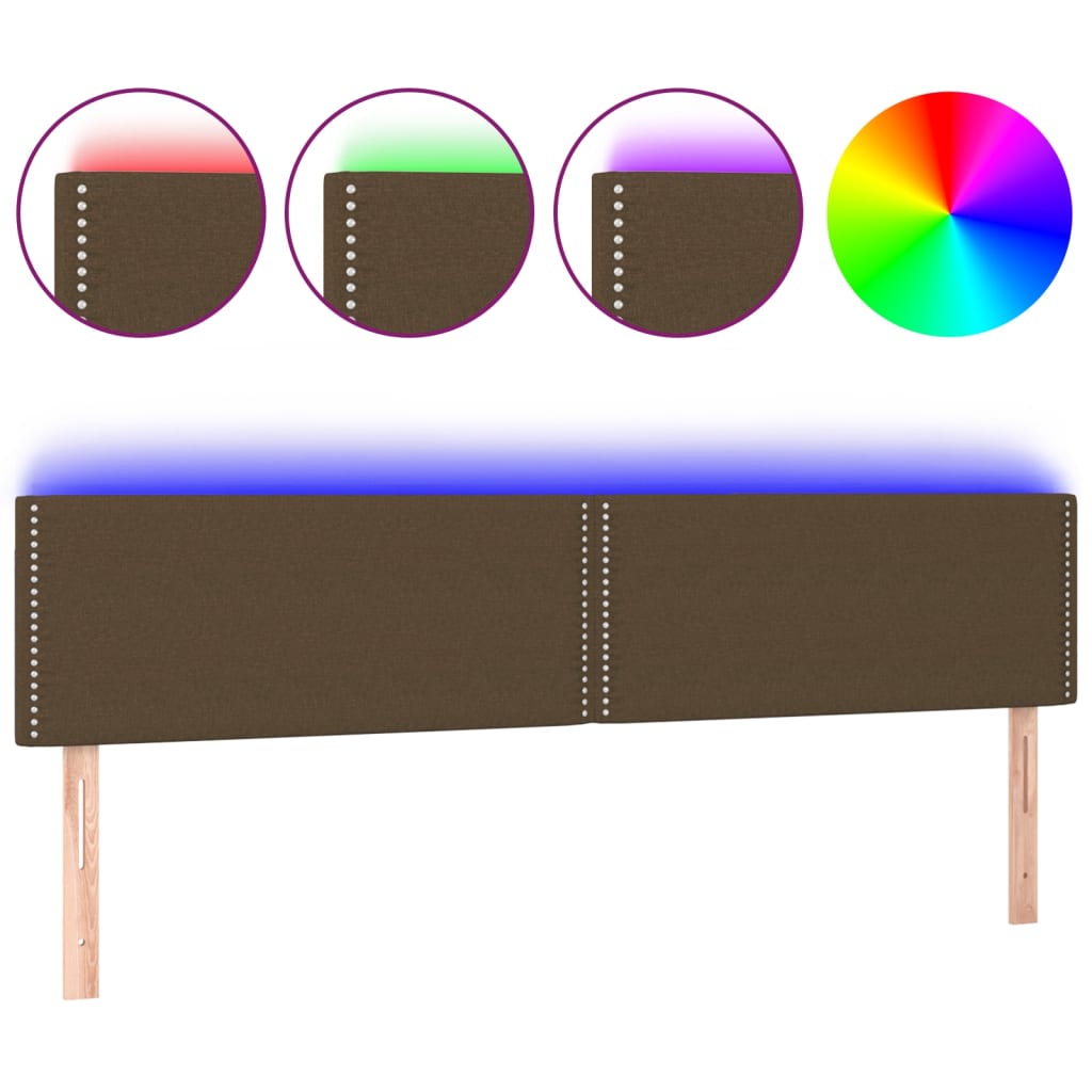 vidaXL Hoofdbord LED 180x5x78/88 cm stof donkerbruin