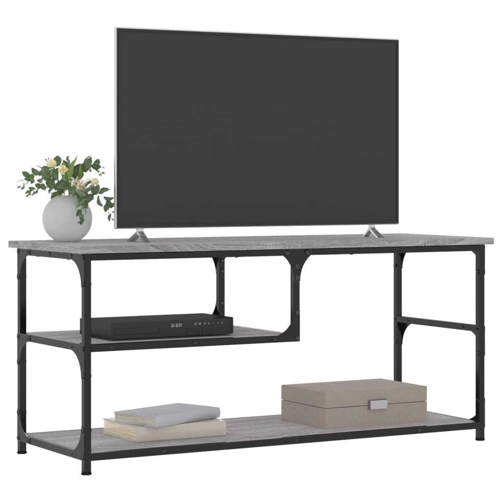 vidaXL Tv-meubel 103x38x46,5 cm en bewerkt hout staal grijs sonoma