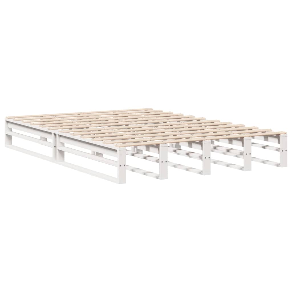 vidaXL Bedframe zonder matras massief grenenhout wit 120x190 cm