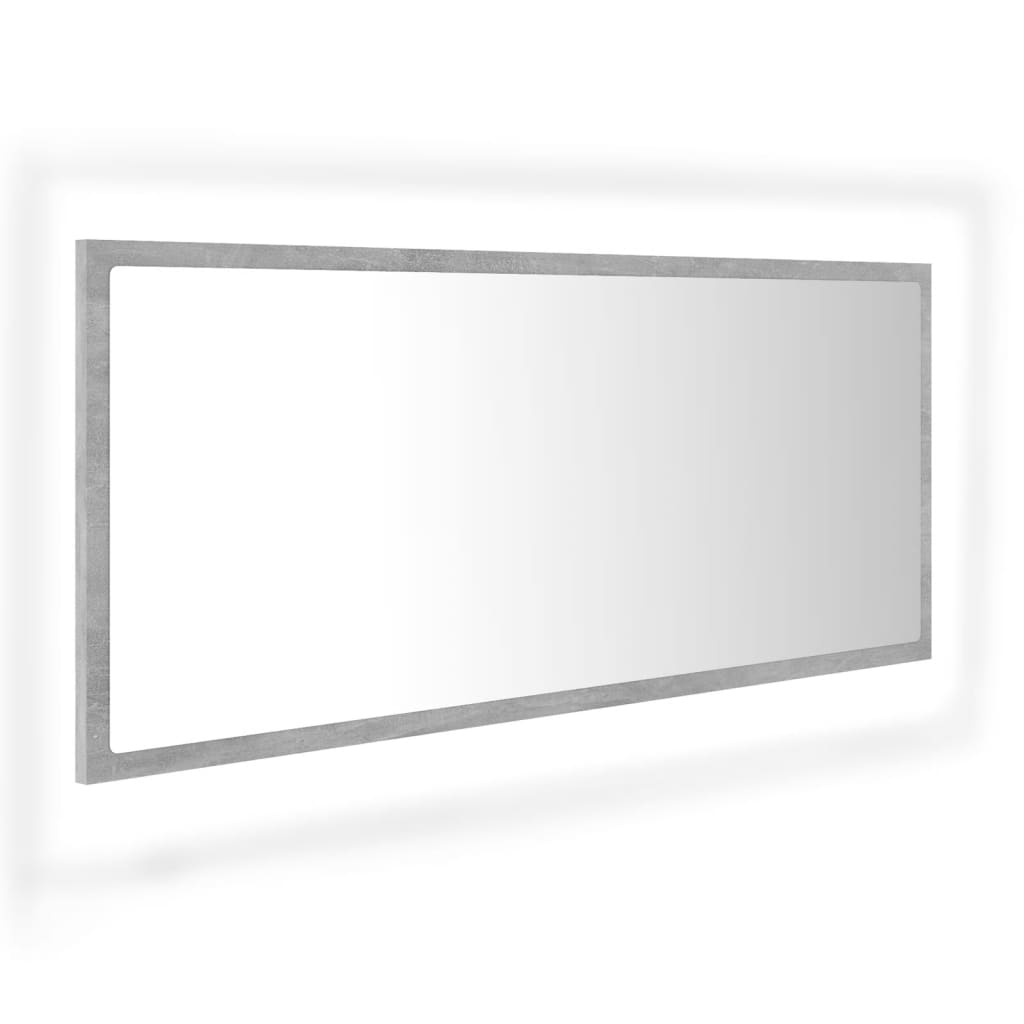 vidaXL Badkamerspiegel LED 100x8,5x37 cm acryl betongrijs