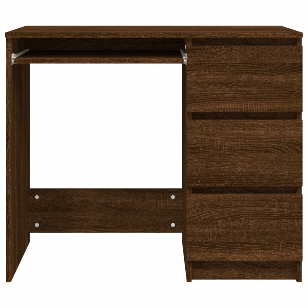 vidaXL Bureau 90x45x76 cm bewerkt hout bruin eikenkleur