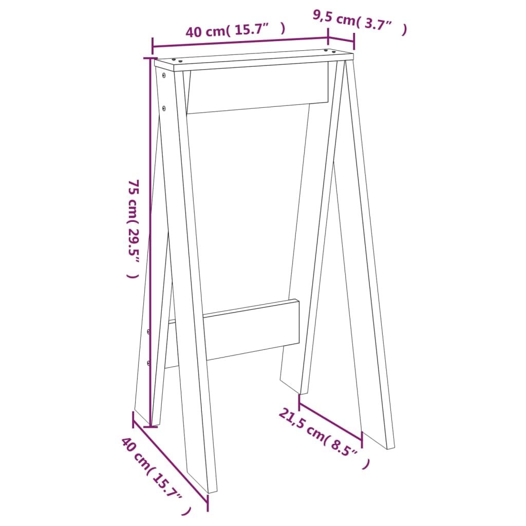 vidaXL Krukken 2 st 40x40x75 cm massief grenenhout grijs