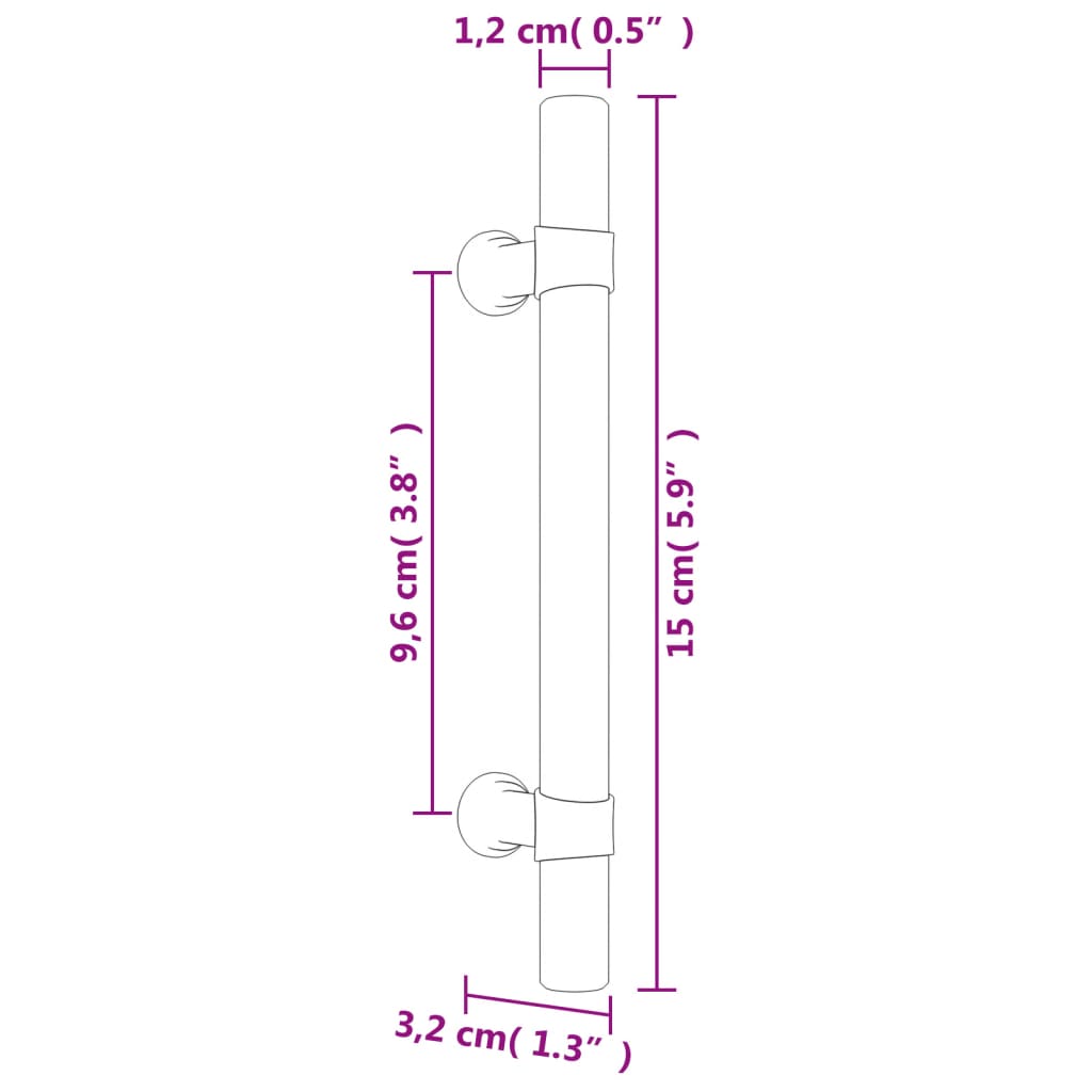 vidaXL Handvatten 20 st 96 mm roestvrij staal zwart