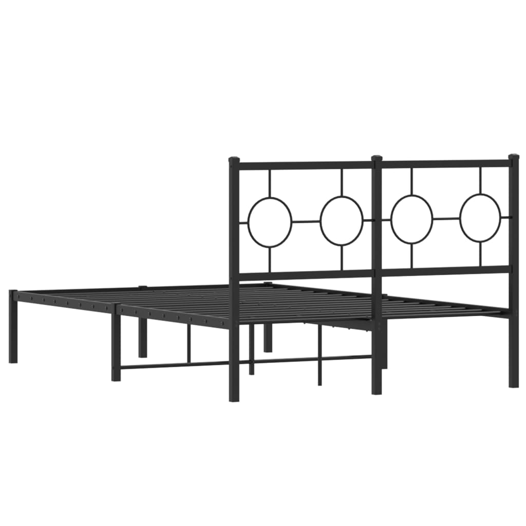 vidaXL Bedframe met hoofdbord metaal zwart 120x190 cm