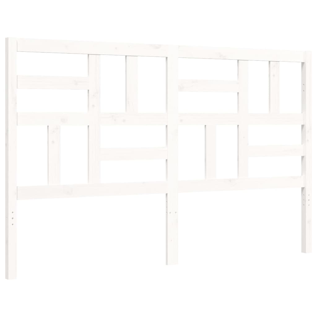 vidaXL Bedframe met hoofdbord massief hout wit