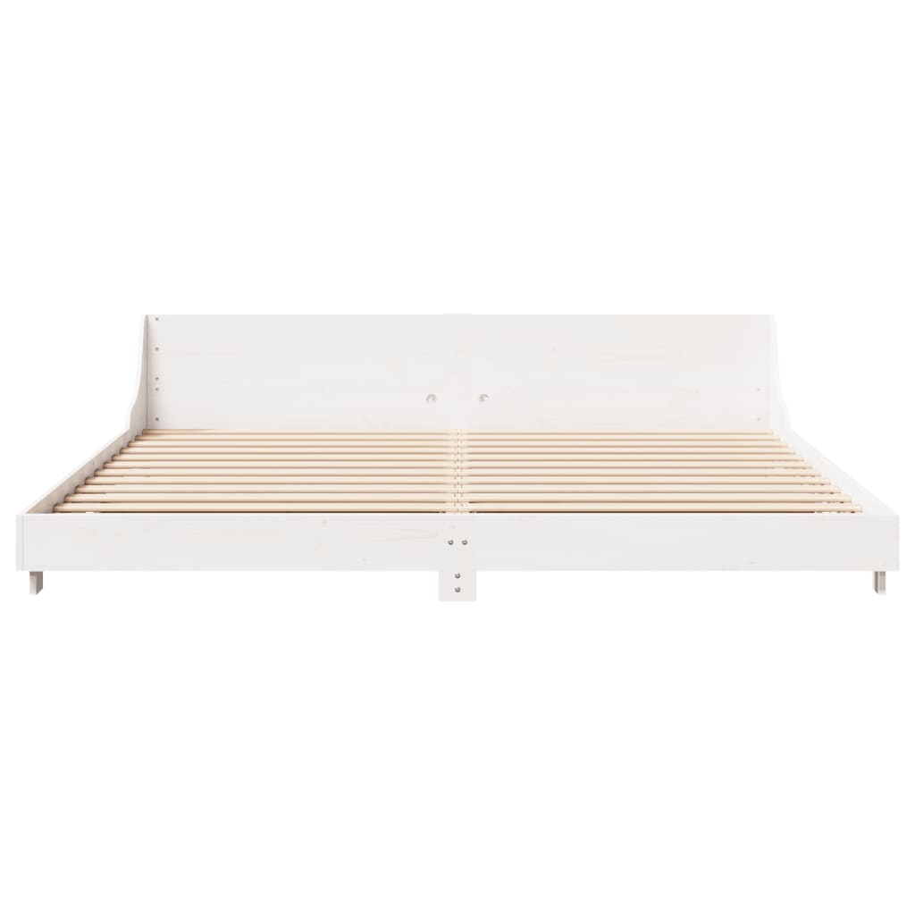 vidaXL Bedframe zonder matras massief grenenhout wit 180x200 cm