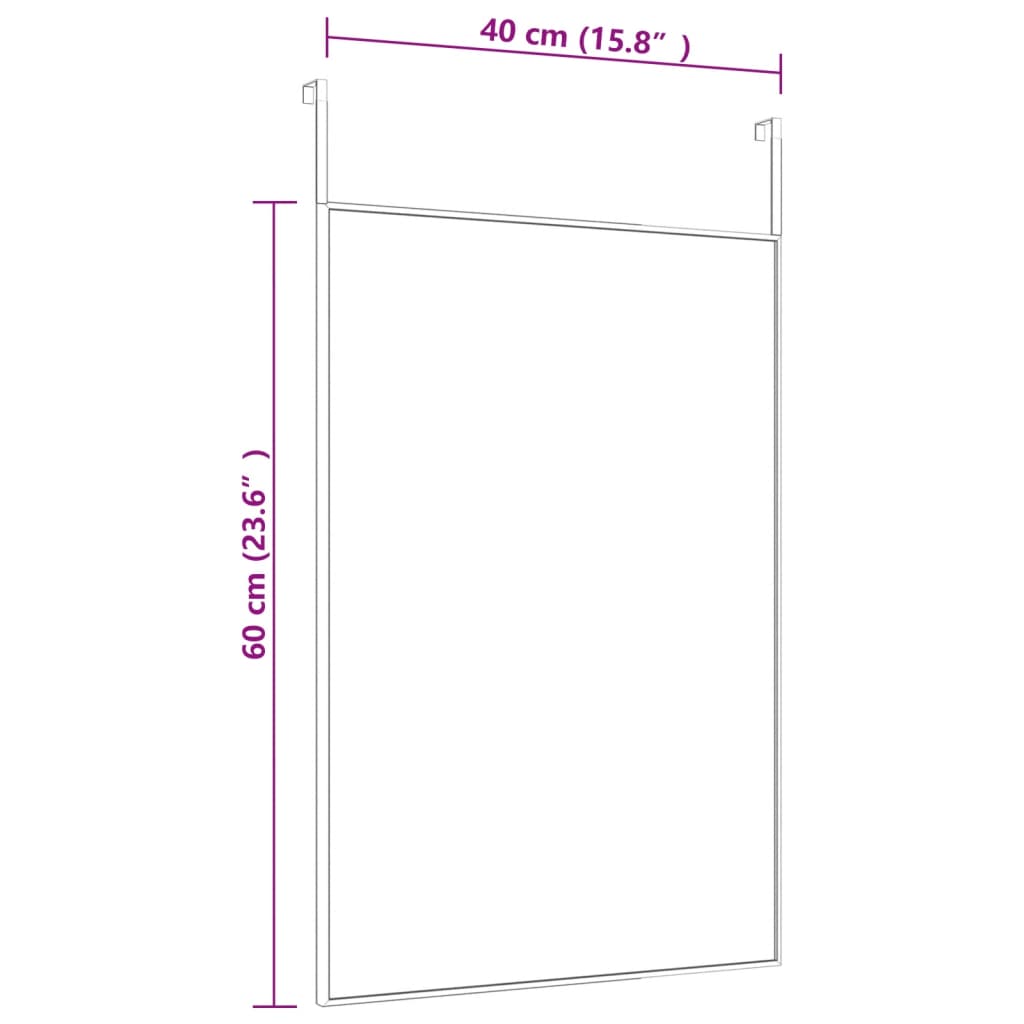 vidaXL Deurspiegel 40x60 cm glas en aluminium zwart