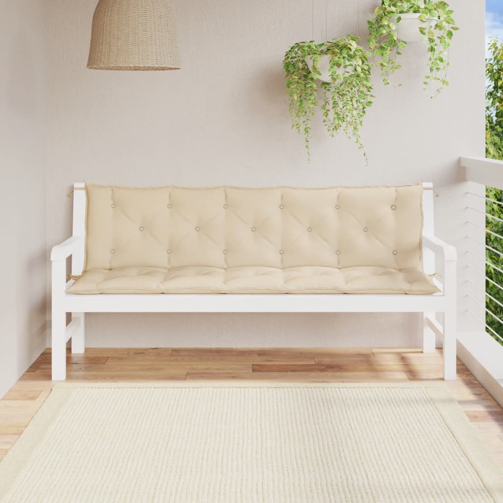 vidaXL Tuinbankkussen 180x(50+50)x7 cm oxford stof beige