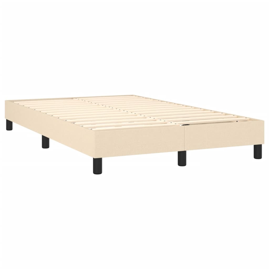 vidaXL Bedframe zonder matras 120x200 cm stof crèmekleurig