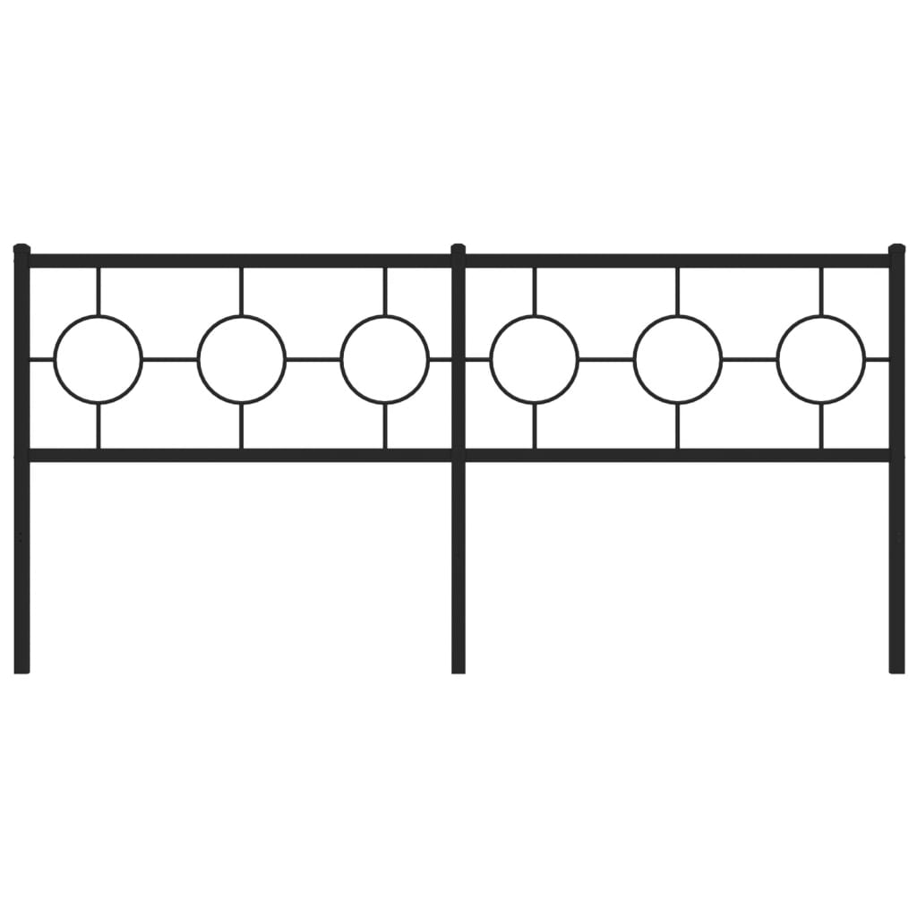 vidaXL Hoofdbord 180 cm metaal zwart