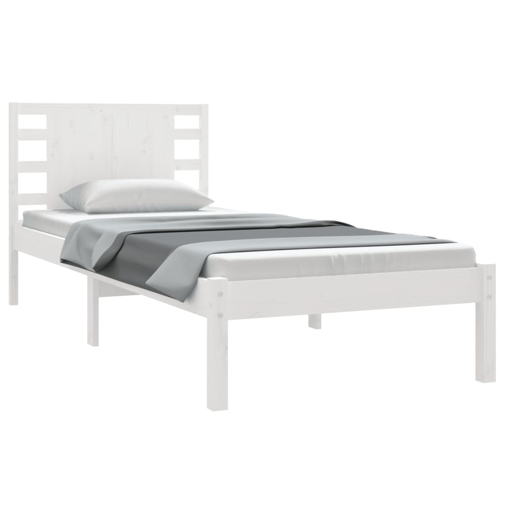 vidaXL Bedframe zonder matras massief grenenhout wit 140x200 cm