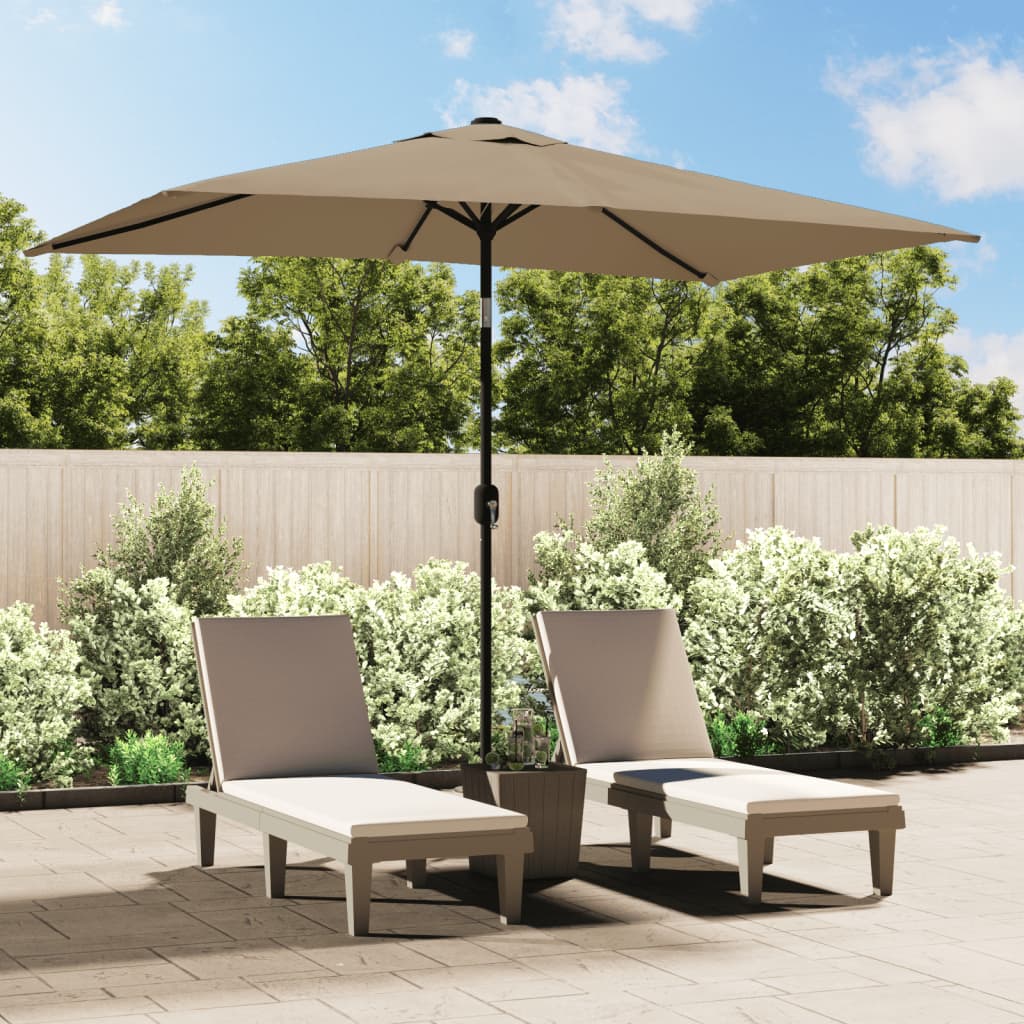 vidaXL Parasol met metalen paal 300x200 cm taupe